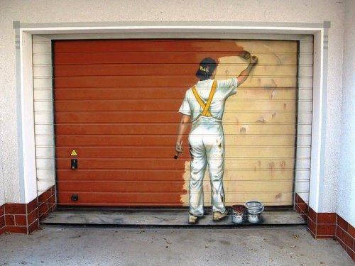 Прикольные рисунки на гаражных воротах (22 фото)