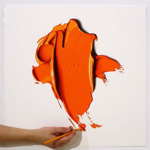 Гиперреалистичные мазки краски в работах художницы СиДжей Хендри (9 фото)