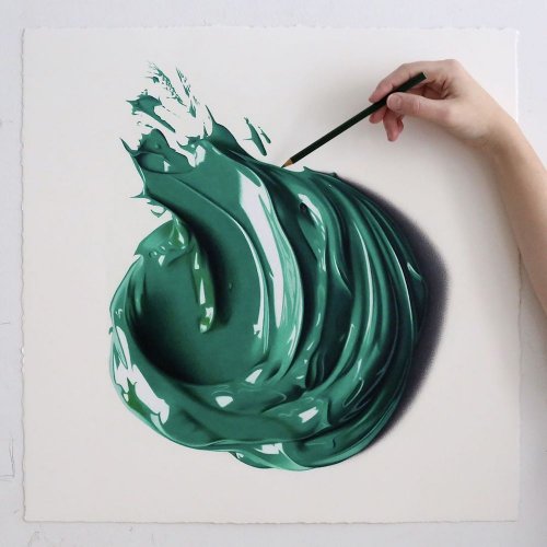 Гиперреалистичные мазки краски в работах художницы СиДжей Хендри (9 фото)