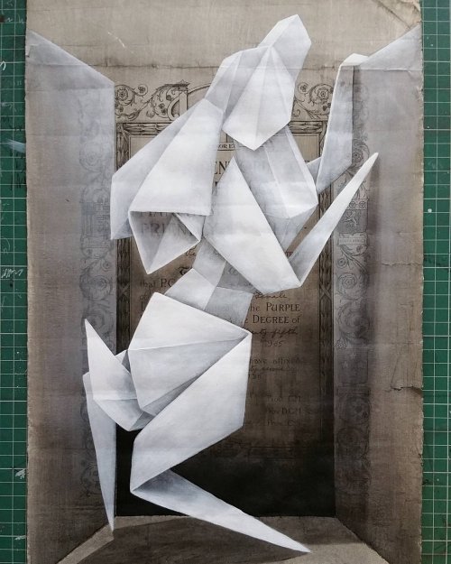 Геометрические рисунки животных, вдохновлённые оригами (7 фото)