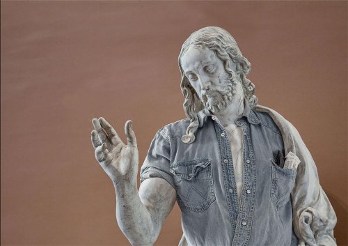 "Хипстеры в камне": художник Лео Кайяр продолжает превращать классические скульптуры в хипстеров (14 фото)