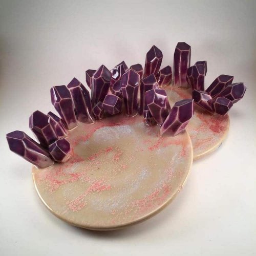 Керамическая посуда со сверкающими кристаллами от Коллина Линча (15 фото)