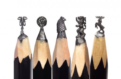 Скульптуры на кончиках карандашей, вдохновлённые фильмом "Игра престолов" (16 фото)