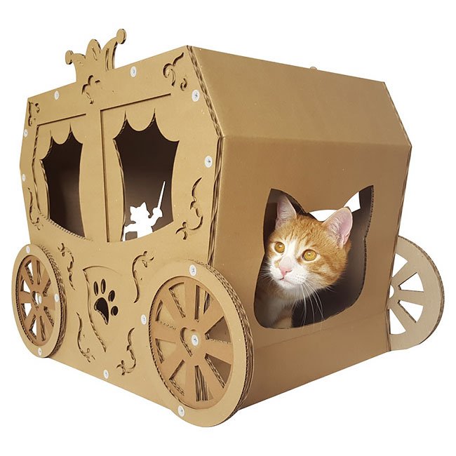 Домики для кошек из картона (47 фото)