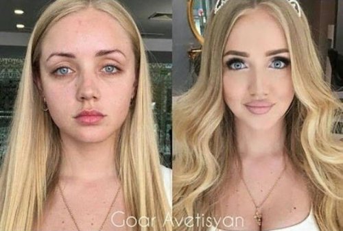 Невероятное преображение: снимки до и после нанесения макияжа (13 фото)