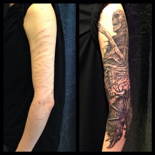 Татуировки, идеально скрывающие шрамы (20 фото)
