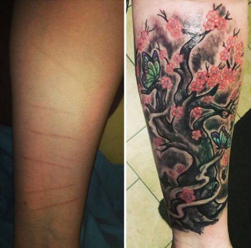 Татуировки, идеально скрывающие шрамы (20 фото)