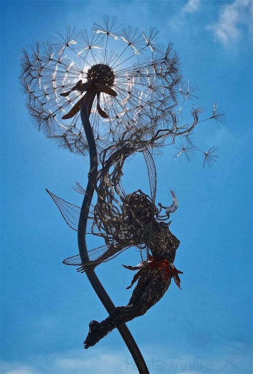 Скульптуры фей из стальной проволоки, созданные художником Робином Уайтом (18 фото)