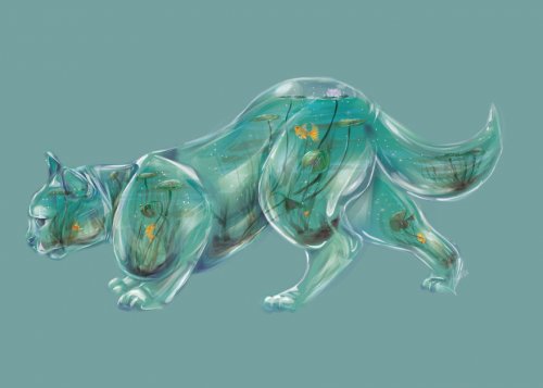 Животные, изображённые в виде стеклянных террариумов (10 фото)