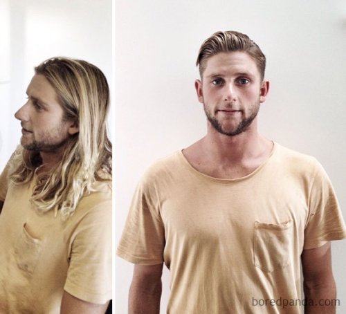 Невероятное преображение мужчин, решившихся на короткую стрижку (37 фото)