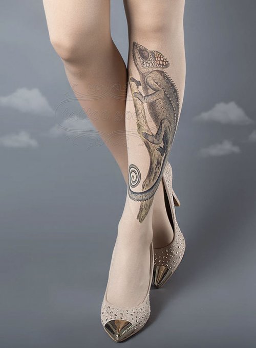 Креативные колготки с "татуировками" (26 фото)