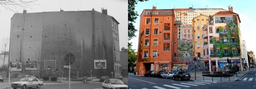 Невероятное преображение фасада здания с помощью настенной живописи (3 фото)