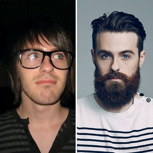 Преображение парней, отрастивших бороду (9 фото)