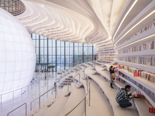 Впечатляющая библиотека "Глаз Биньхая" в Китае, вмещающая 1,2 миллиона книг (15 фото)