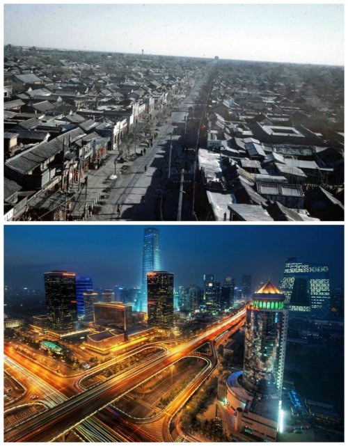 Впечатляющие фотографии крупных городов тогда и сейчас (10 фото)
