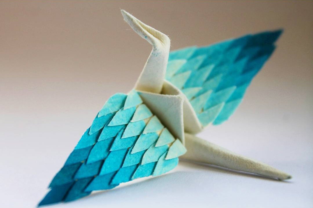 Бумажный журавль. Оригами. Оригинальное оригами. Красивые оригами. Необычные оригами.