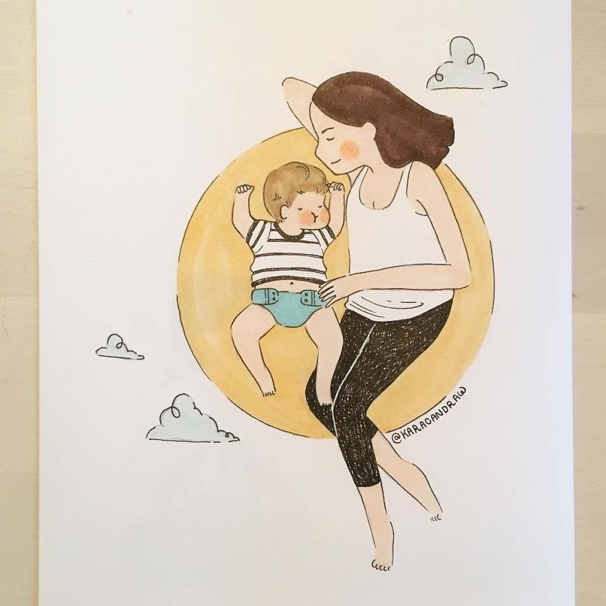 Жизнь молодой мамы. Рисунок молодой мамы. День матери милые иллюстрации. Арты молодой мамы. Молодая мама с сыном рисунок.