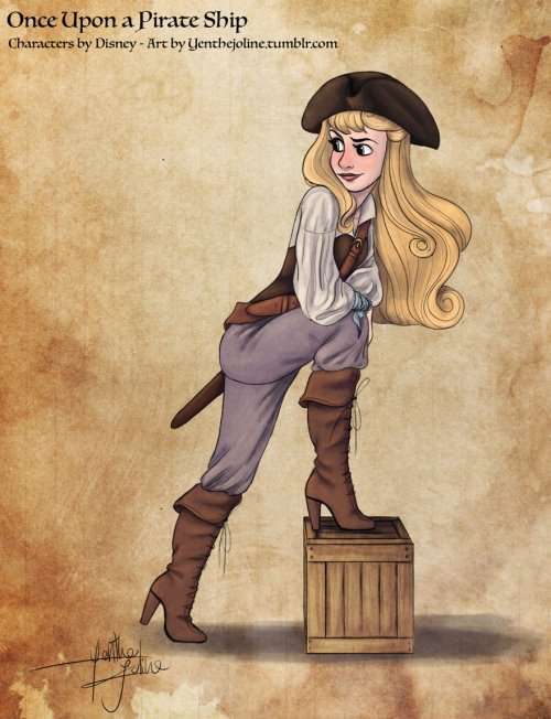 Датская художница превратила диснеевских принцесс в отважных пираток (6 фото)