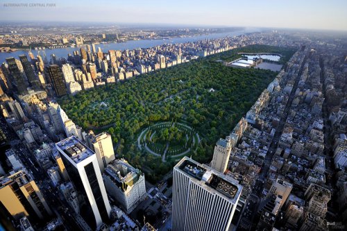 Каким мог быть Центральный парк Нью-Йорка, если бы в конкурсе дизайна 160 лет назад победил другой вариант (6 фото)