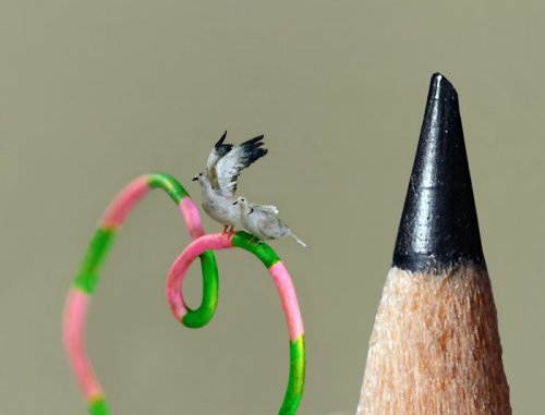 Художница вырезает крошечных реалистичных птиц, которые меньше кончика карандаша (20 фото)