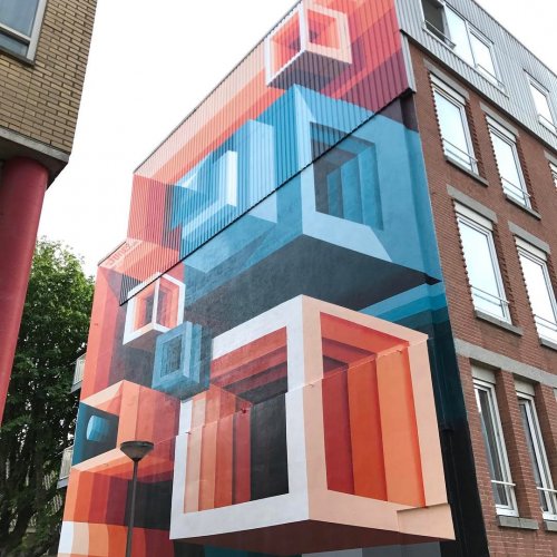 Уличный художник создаёт настенные рисунки, за которыми пространство внутри зданий просто исчезает (12 фото)">