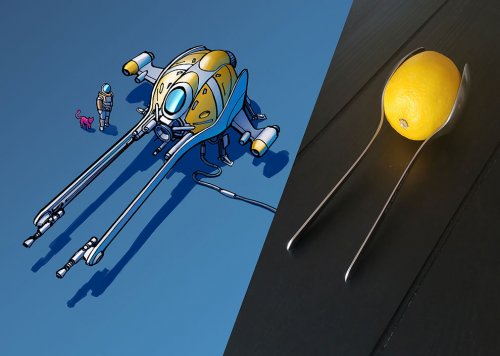 Художник изображает космические корабли, вдохновлённые повседневными предметами (7 фото)">