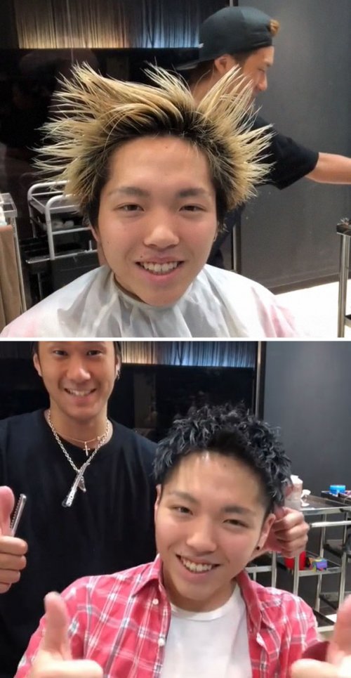 Мужской парикмахер из Японии показывает своих клиентов до и после стрижки, доказывая, что причёска может изменить многое (29 фото)">