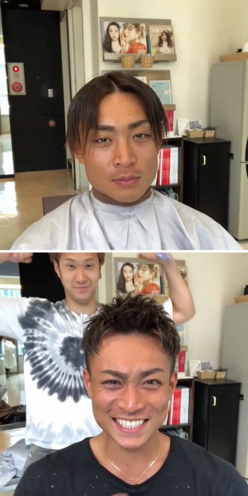 Мужской парикмахер из Японии показывает своих клиентов до и после стрижки, доказывая, что причёска может изменить многое (29 фото)