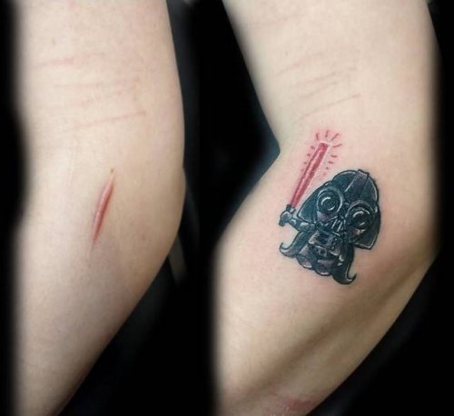 Креативные татуировки, с помощью которых эти люди ловко обыграли несовершенства своей кожи (21 фото)