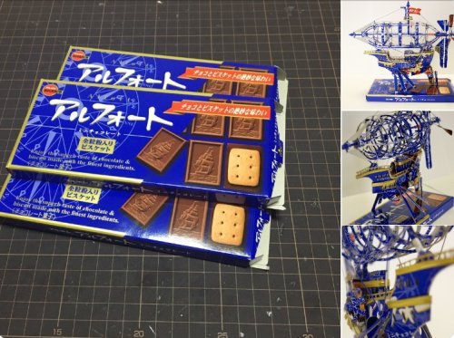 Японский студент делает удивительно детализованные скульптуры из упаковок шоколада, печенья и даже чипсов "Pringles" (11 фото)">