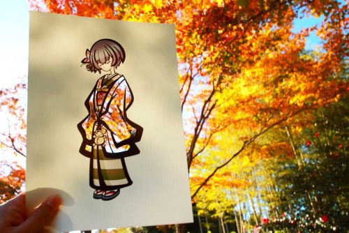 Японская художница раскрашивает свои иллюстрации с помощью самой природы (12 фото)">