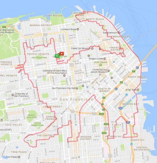 Рисунки бегом: парень из Сан-Франциско бегает по заранее разработанным маршрутам, создавая с помощью GPS различные рисунки (19 фото)