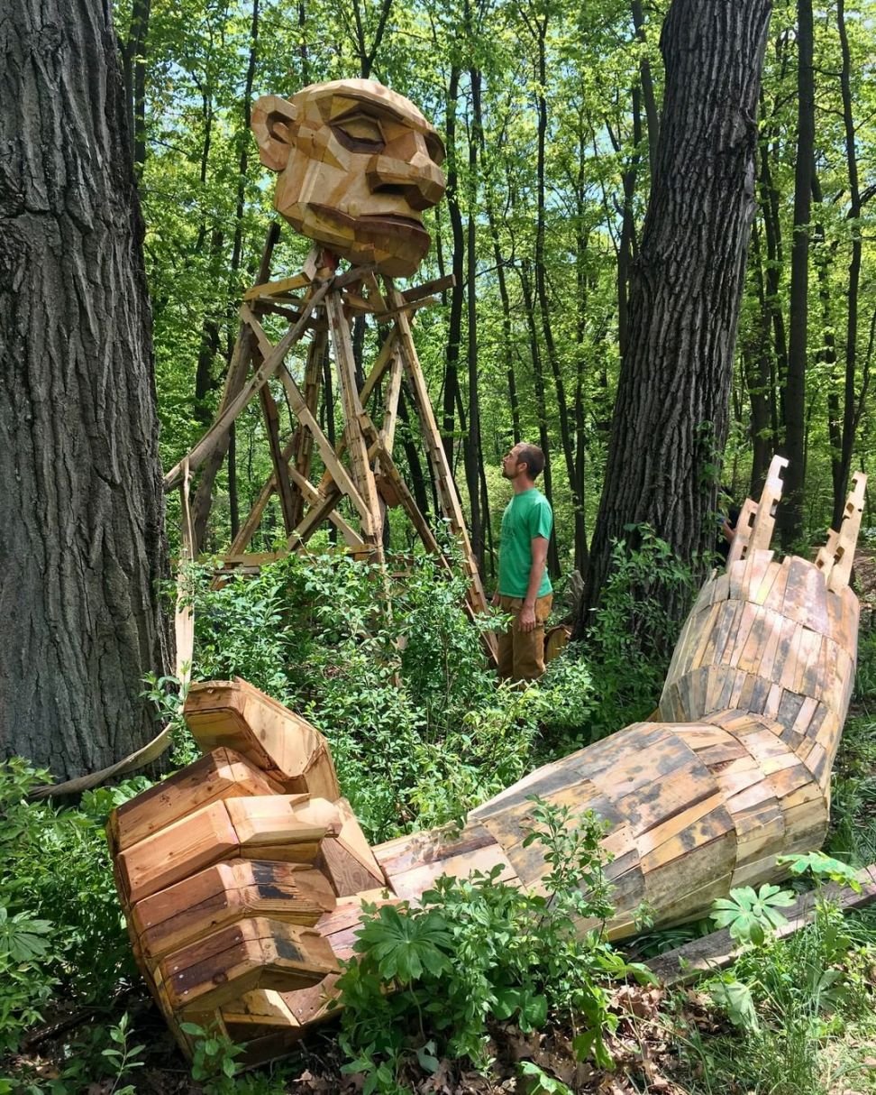 Recycle forests. Деревянные Тролли Томаса Дамбо. Лесной гигант. Лес троллей.