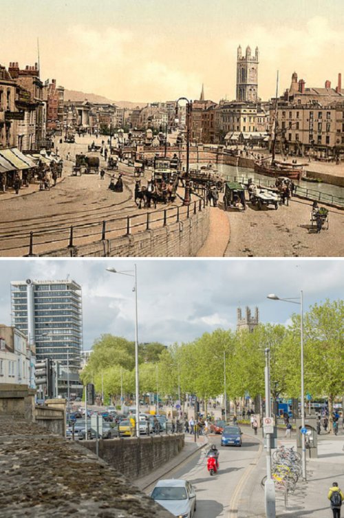 Фотографии, сделанные в Англии в одних и тех же местах с разницей в 125 лет (7 фото)