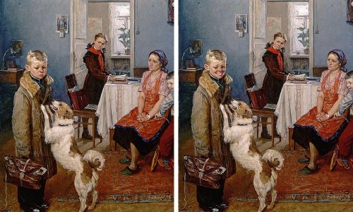 Интернет-пользователи сделали картины классиков русской живописи более позитивными с помощью FaceApp и улыбок (14 фото)