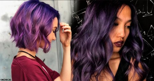 Хотите быть модной - красьте волосы в темно-фиолетовый цвет (15 фото)