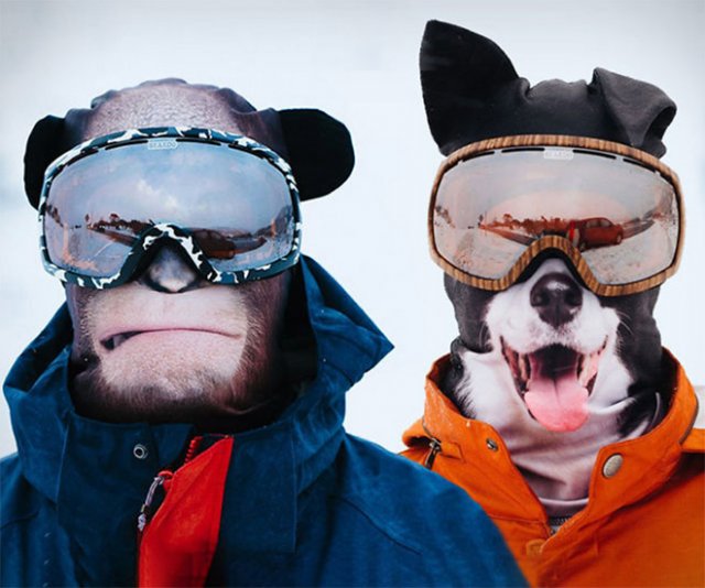 Забавные ультрареалистичные лыжные маски, превращающие людей в животных (21 фото)