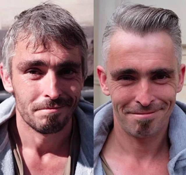 Лондонский парикмахер дарит бездомным людям преображение (20 фото)
