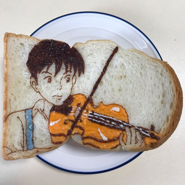 Вкусные произведения искусства на ломтиках хлеба от японского художника-самоучки (24 фото)