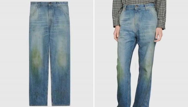 Gucci продаёт рваные джинсы с "травяными" пятнами за 765 долларов (3 фото)