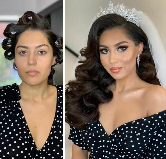 Свадебный макияж до и после фото