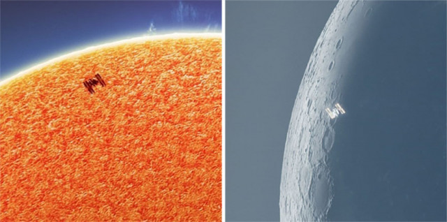 Фотограф делает потрясающие фотографии МКС на фоне Солнца и Луны со своего заднего двора (10 фото)
