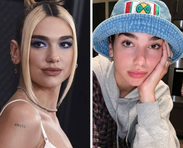 Фотосравнения: западные знаменитости с макияжем и без (20 фото)