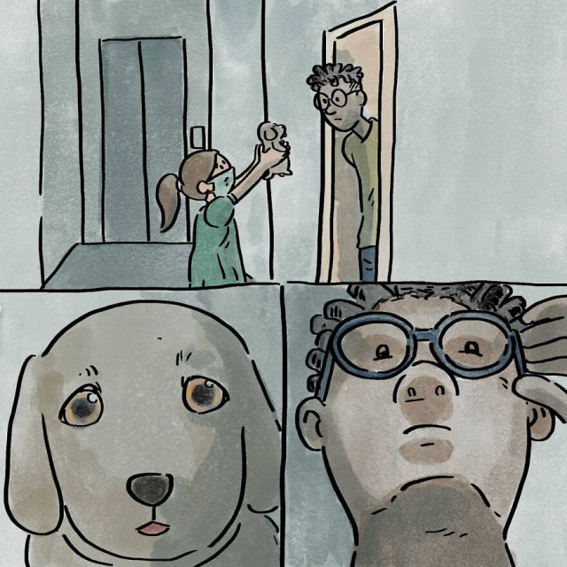 Трогательная серия иллюстраций о выборе человека жить с собакой или без неё (10 фото)