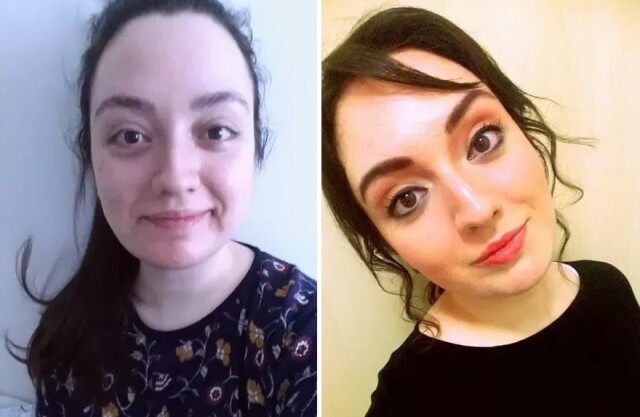 Преображение девушек до и после макияжа (15 фото)