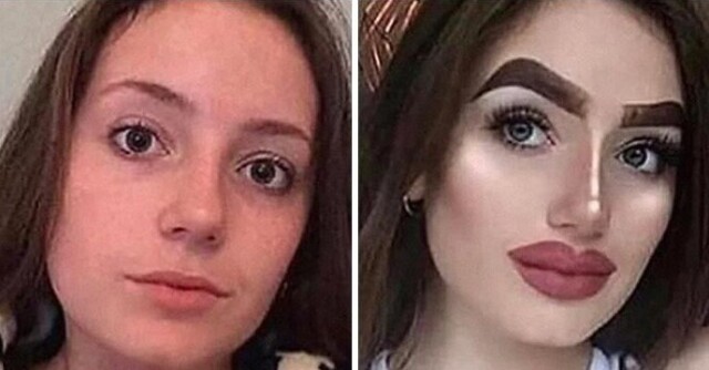 Женщины, которые с помощью макияжа хотели стать красивее, но что-то пошло не так 
