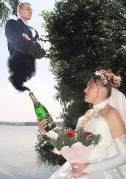 Свадебный фотошоп, бессмысленный и беспощадный (фото)