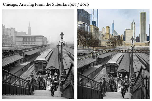 Фотограф сочетает старые снимки различных мест с новыми, чтобы показать, как много изменилось (14 фото)