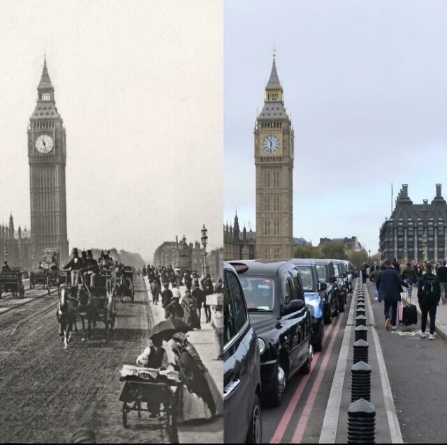 Фотографии "тогда и сейчас", показывающие, как со временем изменились различные места и достопримечательности (20 шт)