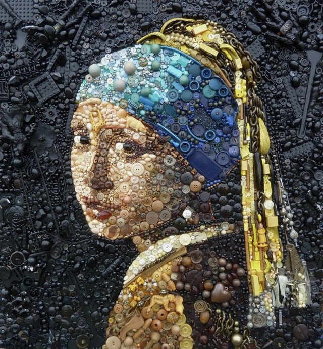 Неймовірні мозаїки Джейн Перкінс, що зображають портрети знаменитостей, тварин та відомі картини
